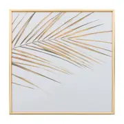 QUADRO 60 CM X 60 CM GOLDEN LEAVES - OURO/BRANCO - Foto 1