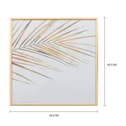 QUADRO 60 CM X 60 CM GOLDEN LEAVES - OURO/BRANCO - Foto 2