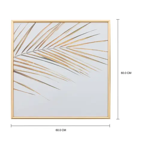 Imagem com medidas do produto QUADRO 60 CM X 60 CM GOLDEN LEAVES