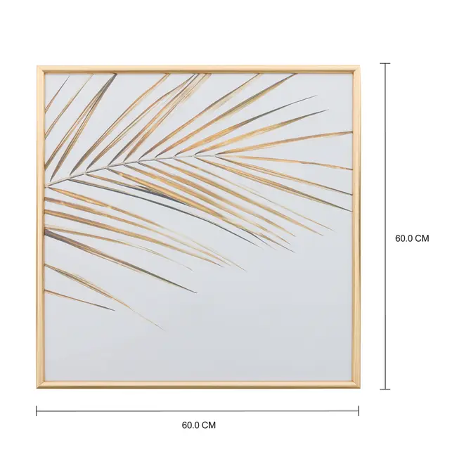 QUADRO 60 CM X 60 CM GOLDEN LEAVES - OURO/BRANCO - Foto 2
