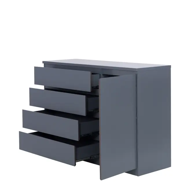 CÔMODA 4 GAVETAS/1 PORTA 1,35M X 45 CM MINCE - KONKRET - Foto 3
