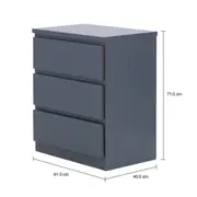 MESA DE CABECEIRA 3 GAVETAS MINCE - KONKRET - Foto 5
