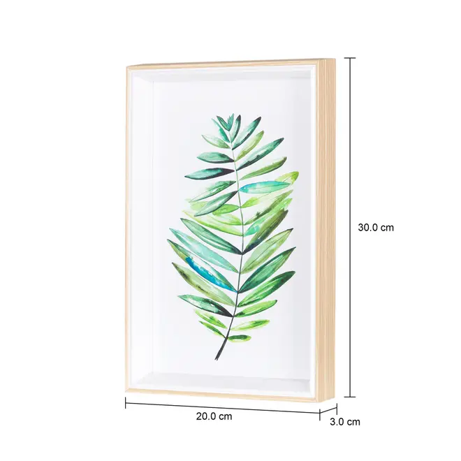 QUADRO 20 CM X 30 CM AQUARELA PLANTAE - PINUS NATURAL/VERDE - Foto 3