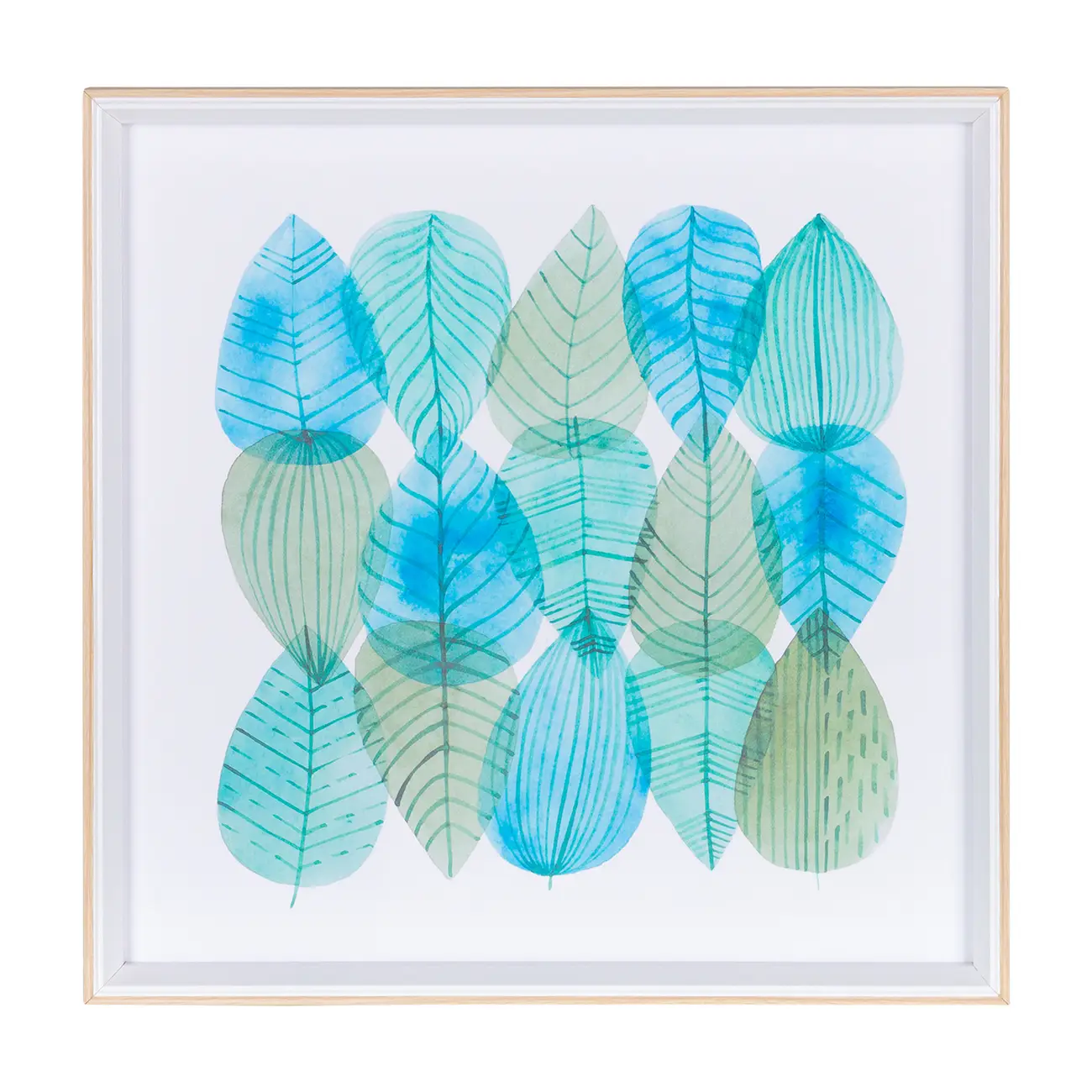 QUADRO 40 CM X 40 CM AQUARELA PLANTAE I - PINUS NATURAL/VERDE - Foto 1