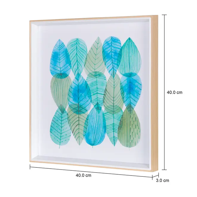 QUADRO 40 CM X 40 CM AQUARELA PLANTAE I - PINUS NATURAL/VERDE - Foto 3