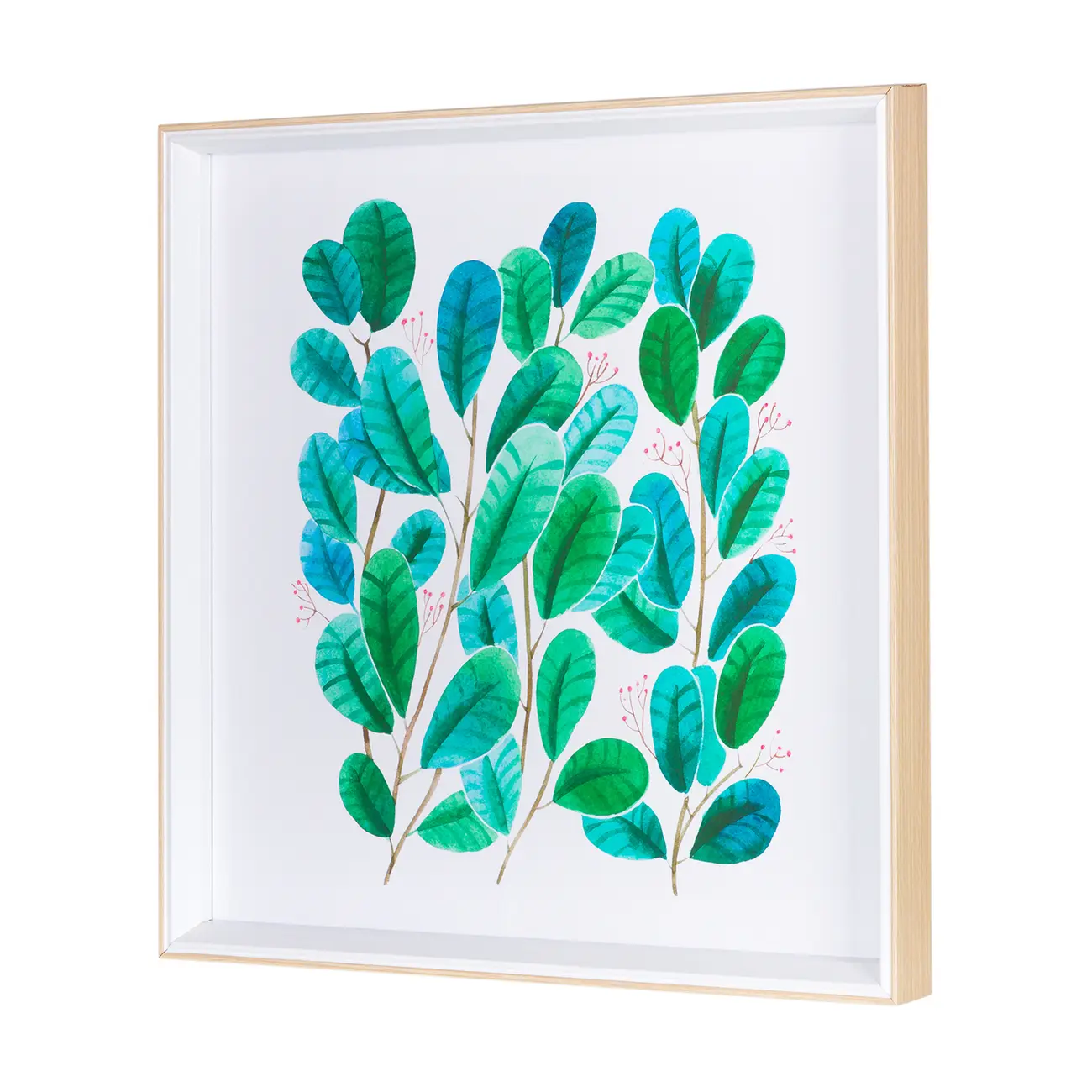 QUADRO 40 CM X 40 CM AQUARELA PLANTAE II - PINUS NATURAL/VERDE - Foto 2