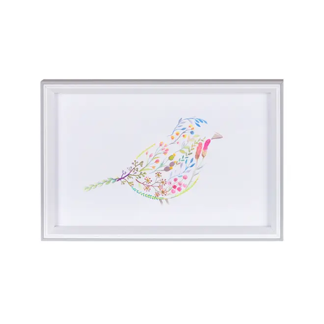 QUADRO 30 CM X 20 CM AQUARELA FLORAL I - CINZA PROVENCE/MULTICOR - Foto 1