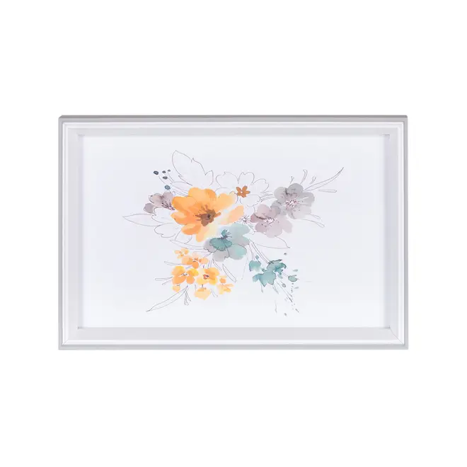 QUADRO 30 CM X 20 CM AQUARELA FLORAL II - CINZA PROVENCE/MULTICOR - Foto 1