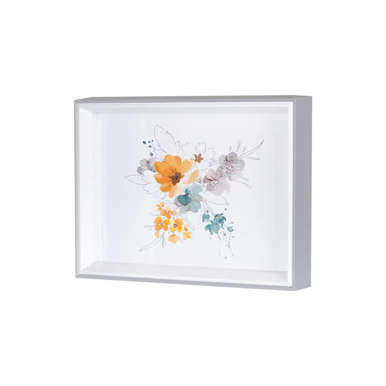 QUADRO 30 CM X 20 CM AQUARELA FLORAL II - CINZA PROVENCE/MULTICOR - Foto 2