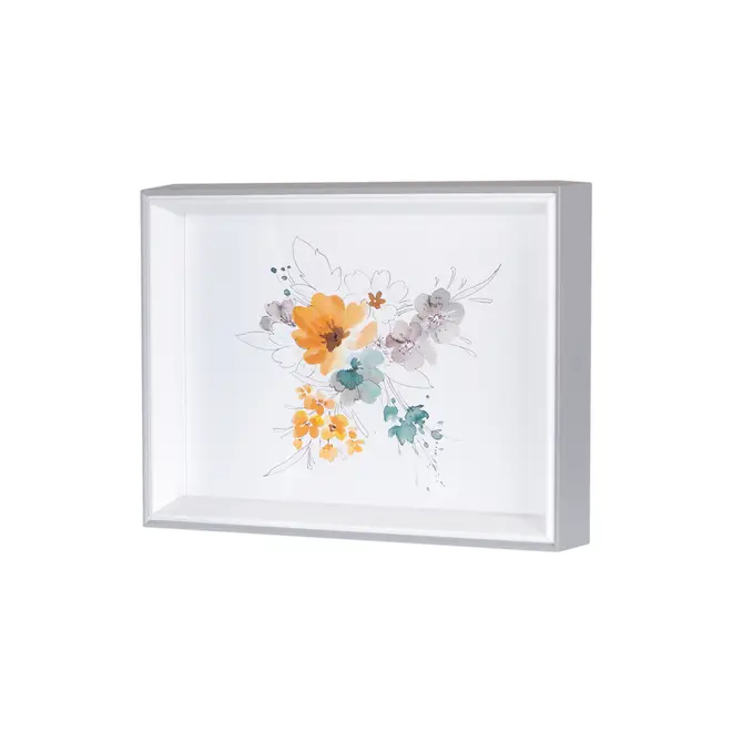 QUADRO 30 CM X 20 CM AQUARELA FLORAL II - CINZA PROVENCE/MULTICOR - Foto 2