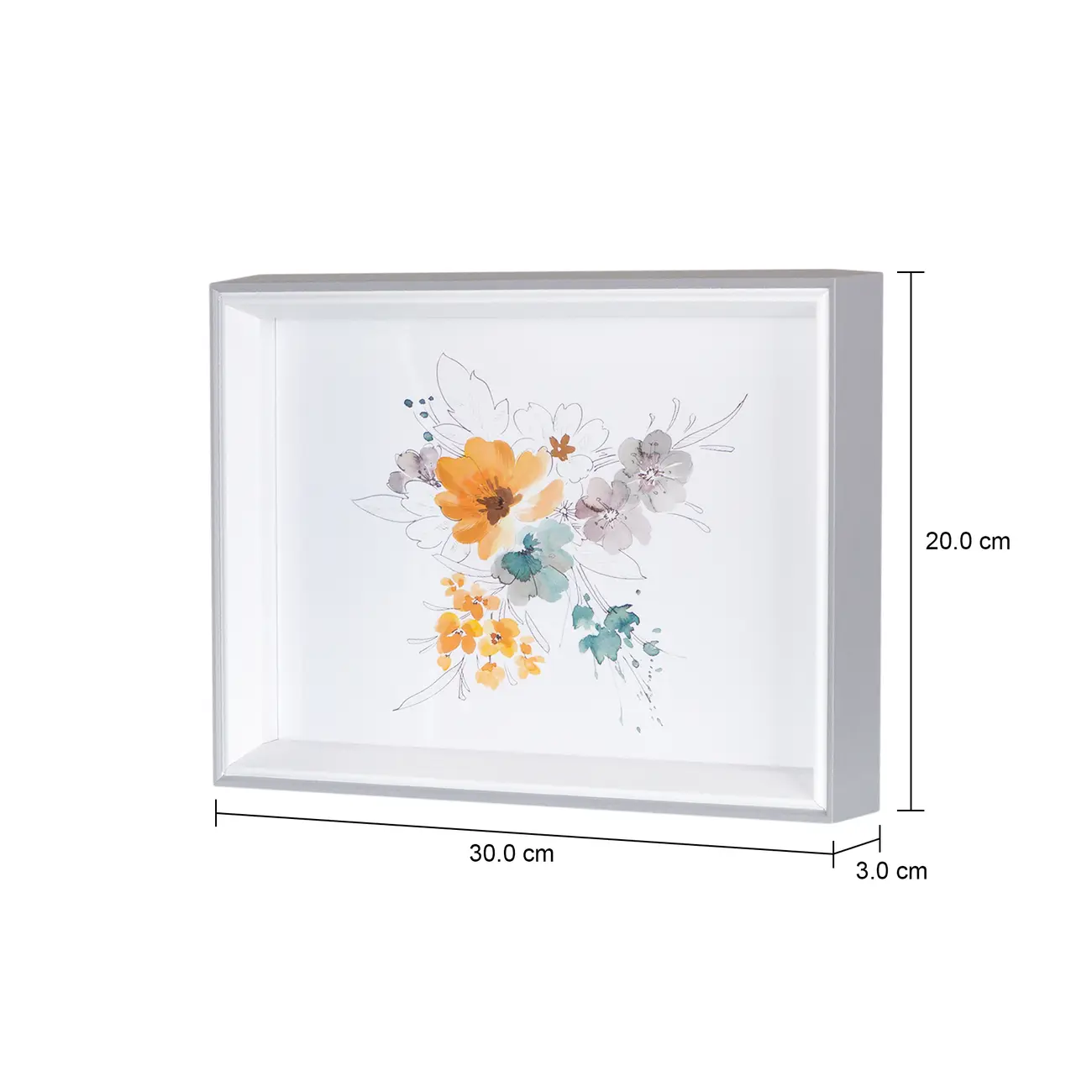 QUADRO 30 CM X 20 CM AQUARELA FLORAL II - CINZA PROVENCE/MULTICOR - Foto 3