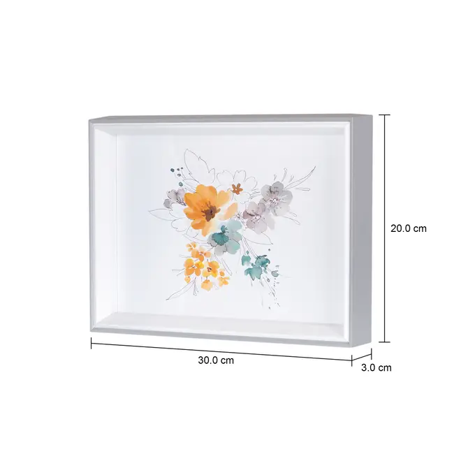 QUADRO 30 CM X 20 CM AQUARELA FLORAL II - CINZA PROVENCE/MULTICOR - Foto 3