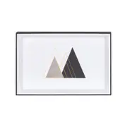 QUADRO 30 CM X 20 CM GEOLINES - PRETO/OURO - Foto 1
