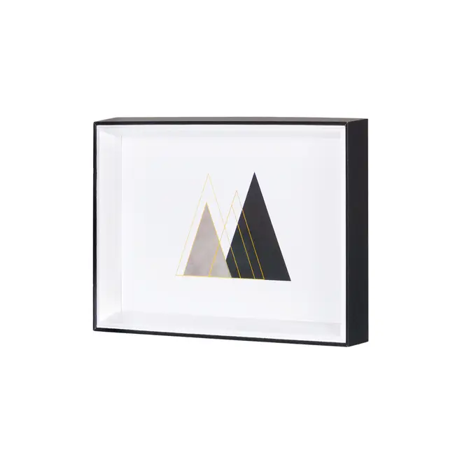 QUADRO 30 CM X 20 CM GEOLINES - PRETO/OURO - Foto 2