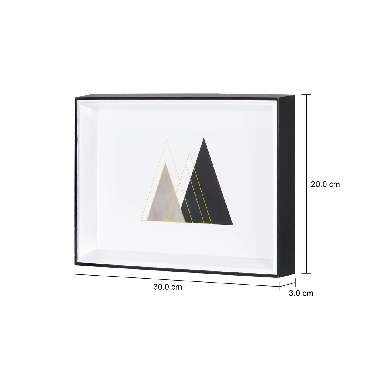 QUADRO 30 CM X 20 CM GEOLINES - PRETO/OURO - Foto 3