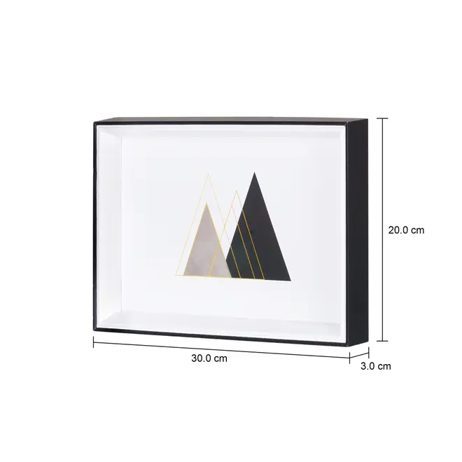 QUADRO 30 CM X 20 CM GEOLINES - PRETO/OURO - Foto 3