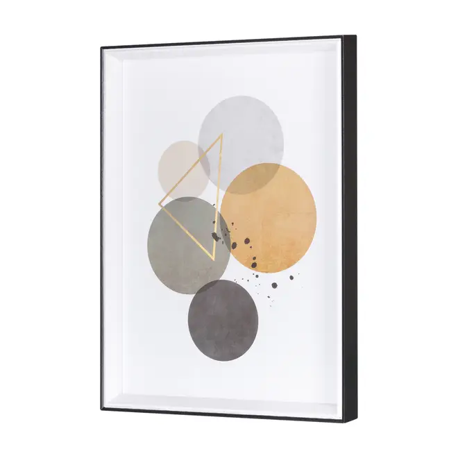 QUADRO 30 CM X 40 CM GEOLINES - PRETO/OURO - Foto 2