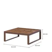MESA DE CENTRO 80 CM X 80 CM PÂNDANO - CAFÉ/CAFÉ - Foto 4