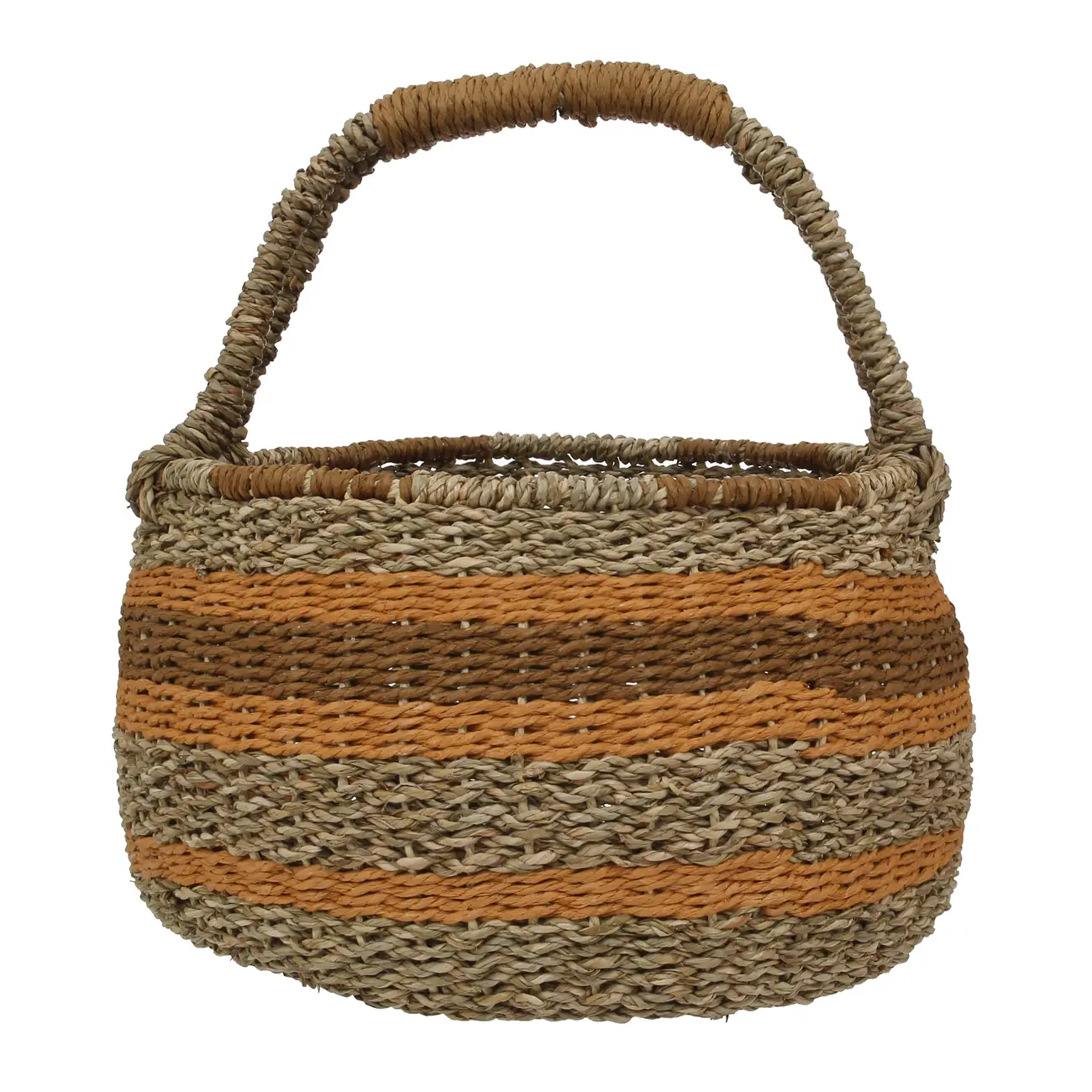 CESTO 32 CM X 30 CM X 30 CM ENTREMEADO - FIBRA CLARA/CANELA DO CEILÃO - Foto 1
