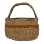 CESTO 32 CM X 30 CM X 30 CM ENTREMEADO - FIBRA CLARA/CANELA DO CEILÃO - Foto 1