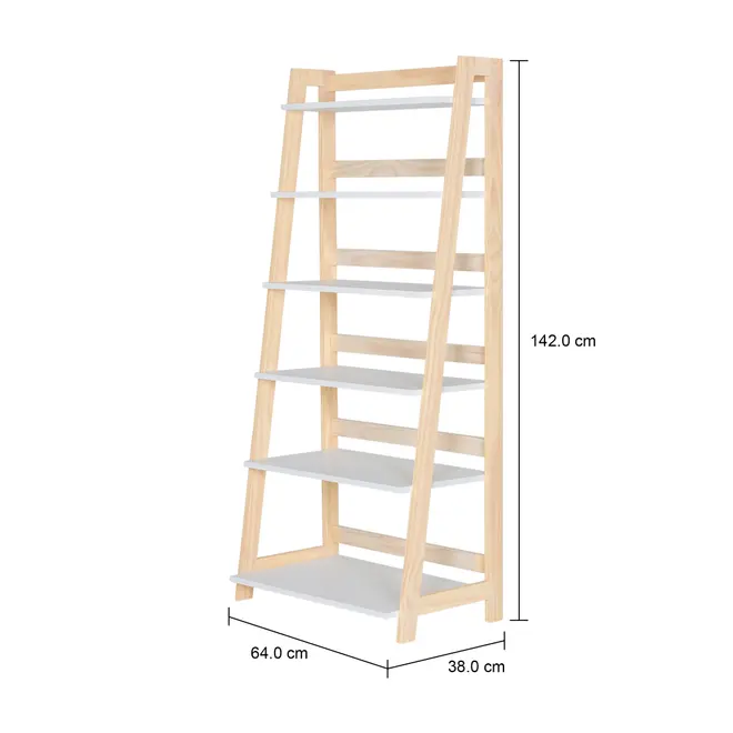 ESTANTE 64 CM X 1,42 M CAMÉLIA - NATURAL WASHED/BRANCO - Foto 7