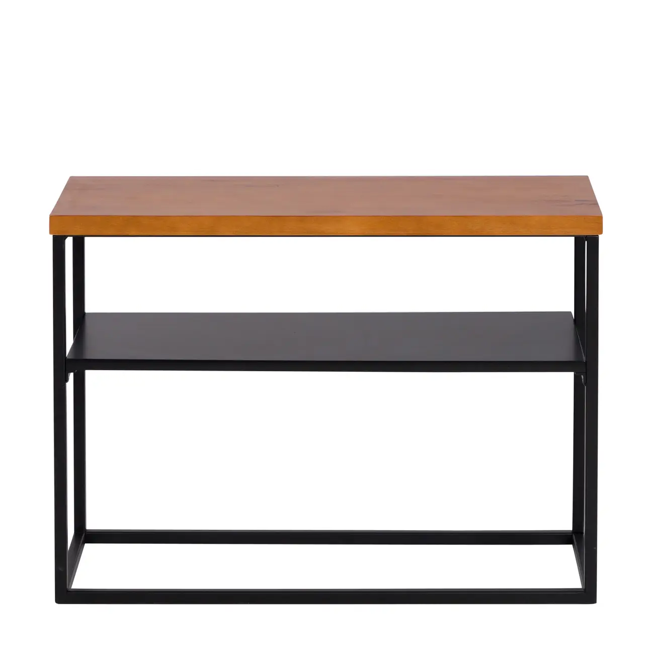 MESA LATERAL 70 CM X 25 CM SHELVES - PRETO/NOZES - Foto 1