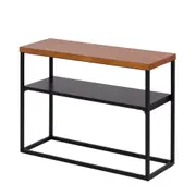 MESA LATERAL 70 CM X 25 CM SHELVES - PRETO/NOZES - Foto 2