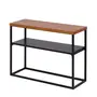 MESA LATERAL 70 CM X 25 CM SHELVES - PRETO/NOZES - Foto 2