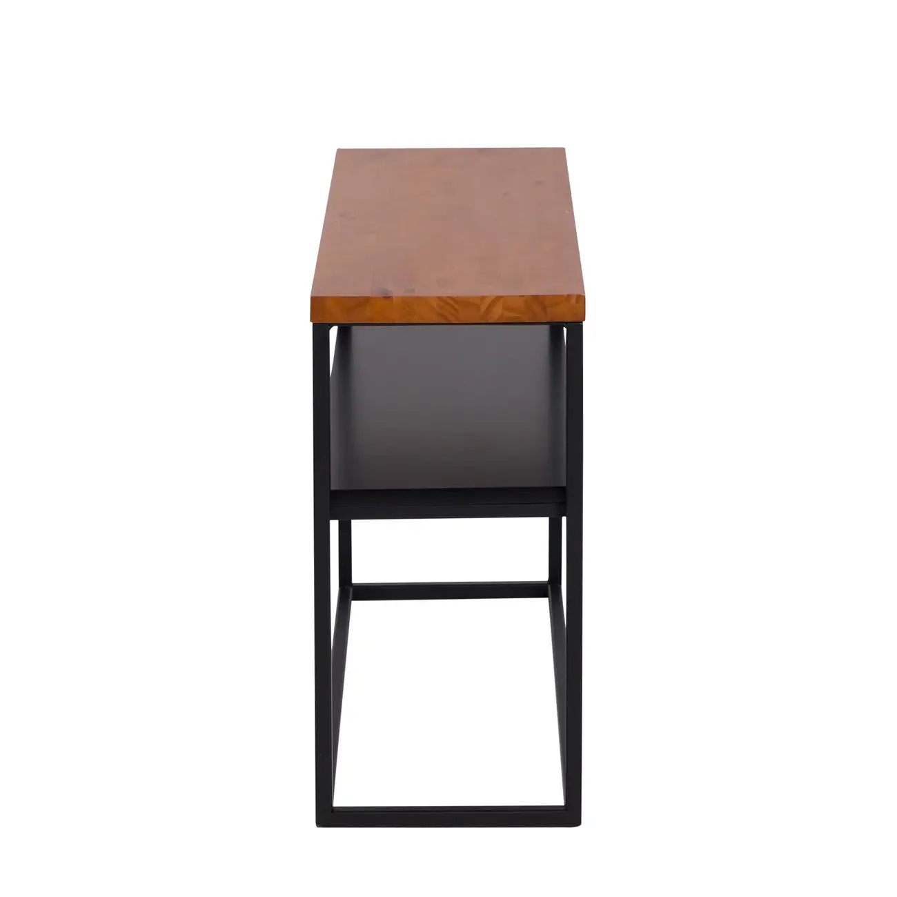 MESA LATERAL 70 CM X 25 CM SHELVES - PRETO/NOZES - Foto 3