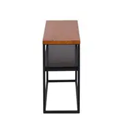 MESA LATERAL 70 CM X 25 CM SHELVES - PRETO/NOZES - Foto 3