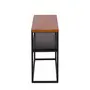 MESA LATERAL 70 CM X 25 CM SHELVES - PRETO/NOZES - Foto 3