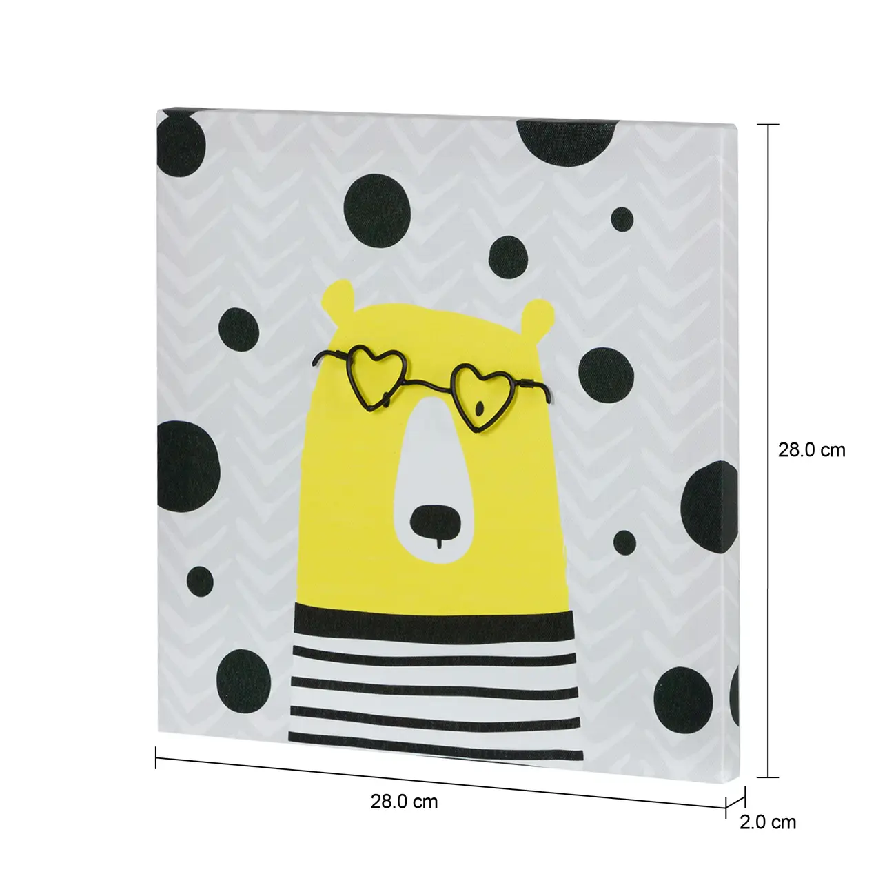 TELA 28 CM X 28 CM GEEK&FUN BEAR - PRETO/BANANA - Foto 3