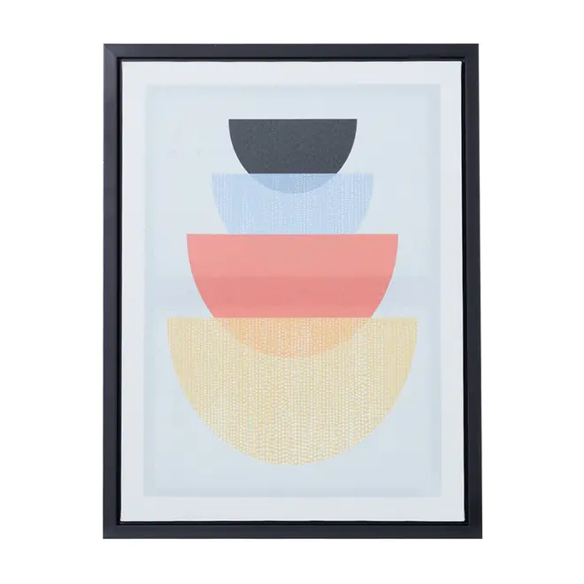 QUADRO 45 CM X 60 CM HARMONIC GEO I - PRETO/MULTICOR - Foto 1