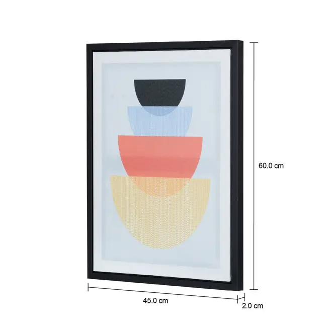 QUADRO 45 CM X 60 CM HARMONIC GEO I - PRETO/MULTICOR - Foto 3