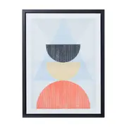 QUADRO 45 CM X 60 CM HARMONIC GEO II - PRETO/MULTICOR - Foto 1