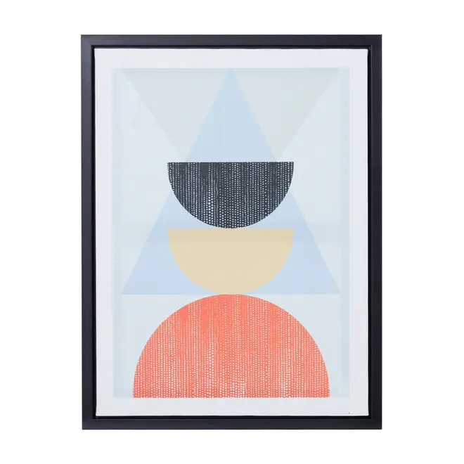 QUADRO 45 CM X 60 CM HARMONIC GEO II - PRETO/MULTICOR - Foto 1