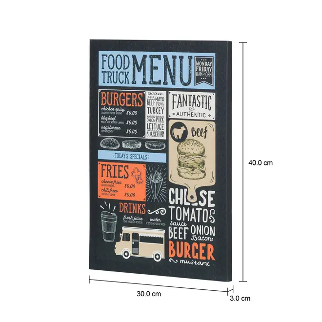 TELA 30 CM X 40 CM FOOD TRUCK MENU - MULTICOR - Foto 3