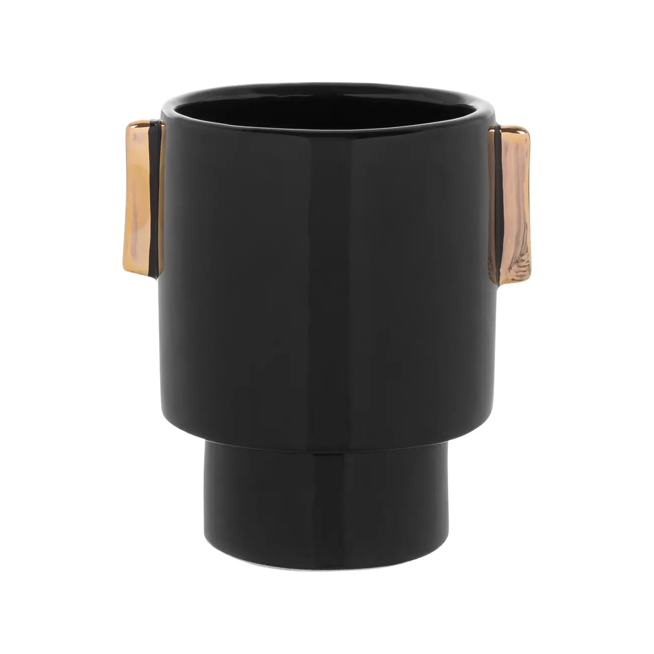 VASO 15 CM TROPHY - PRETO/OURO - Foto 1