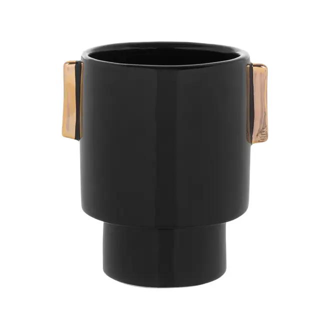 VASO 15 CM TROPHY - PRETO/OURO - Foto 1