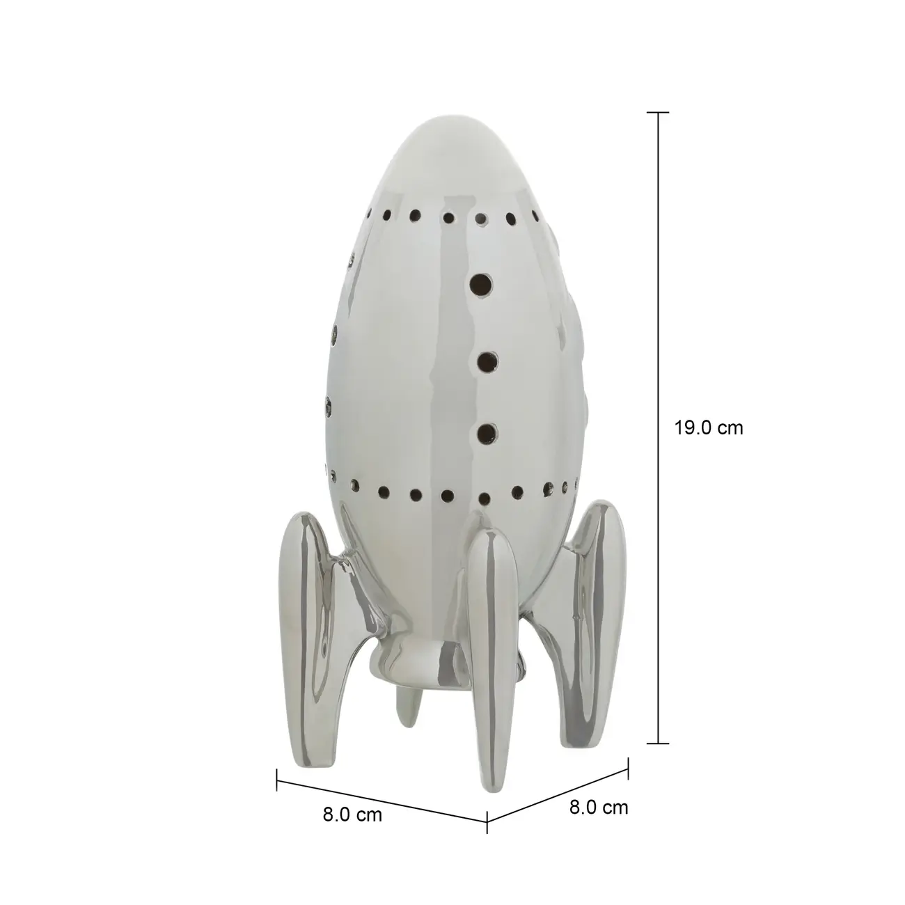 ADORNO MESA LED 19 CM COSMO NAVE - BRANCO/PRATA - Foto 4