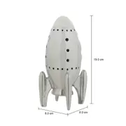 ADORNO MESA LED 19 CM COSMO NAVE - BRANCO/PRATA - Foto 4