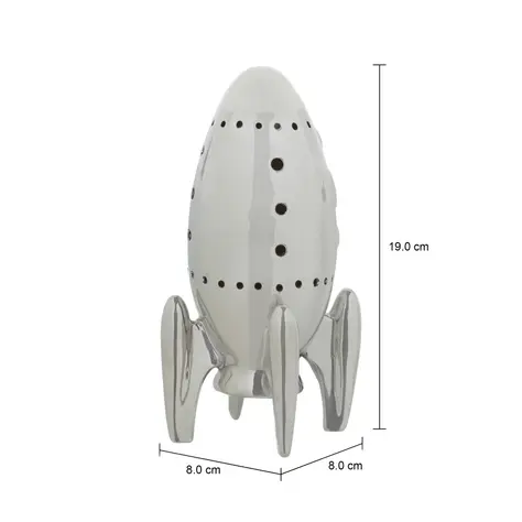 Imagem com medidas do produto ADORNO MESA LED 19 CM COSMO NAVE