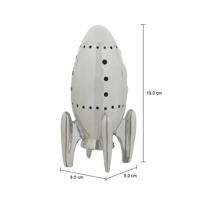 ADORNO MESA LED 19 CM COSMO NAVE - BRANCO/PRATA - Foto 4