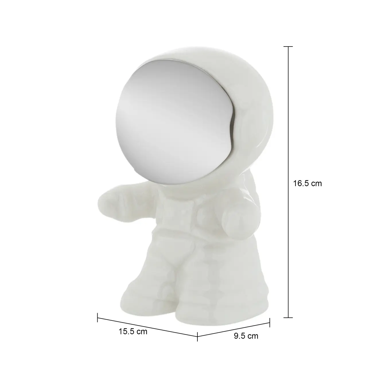 ADORNO MESA 8 CM COSMO NAUTA - BRANCO/PRATA - Foto 5
