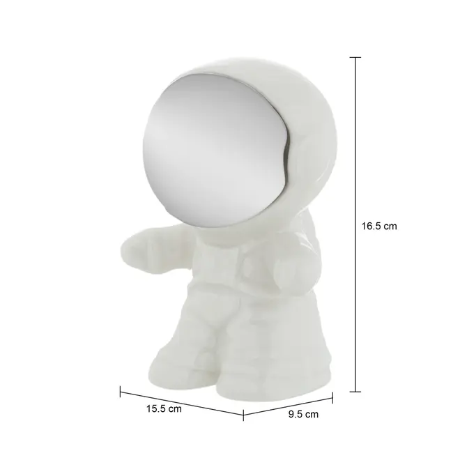 ADORNO MESA 8 CM COSMO NAUTA - BRANCO/PRATA - Foto 5