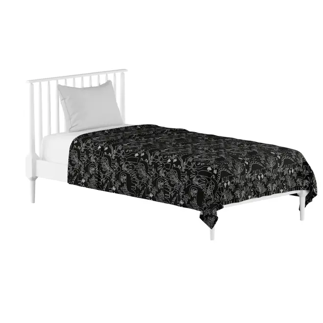 LENÇOL DE SOLTEIRO 1,60 M X 2,40 M BENTOSSAURO - PRETO/ OFFWHITE - Foto 4