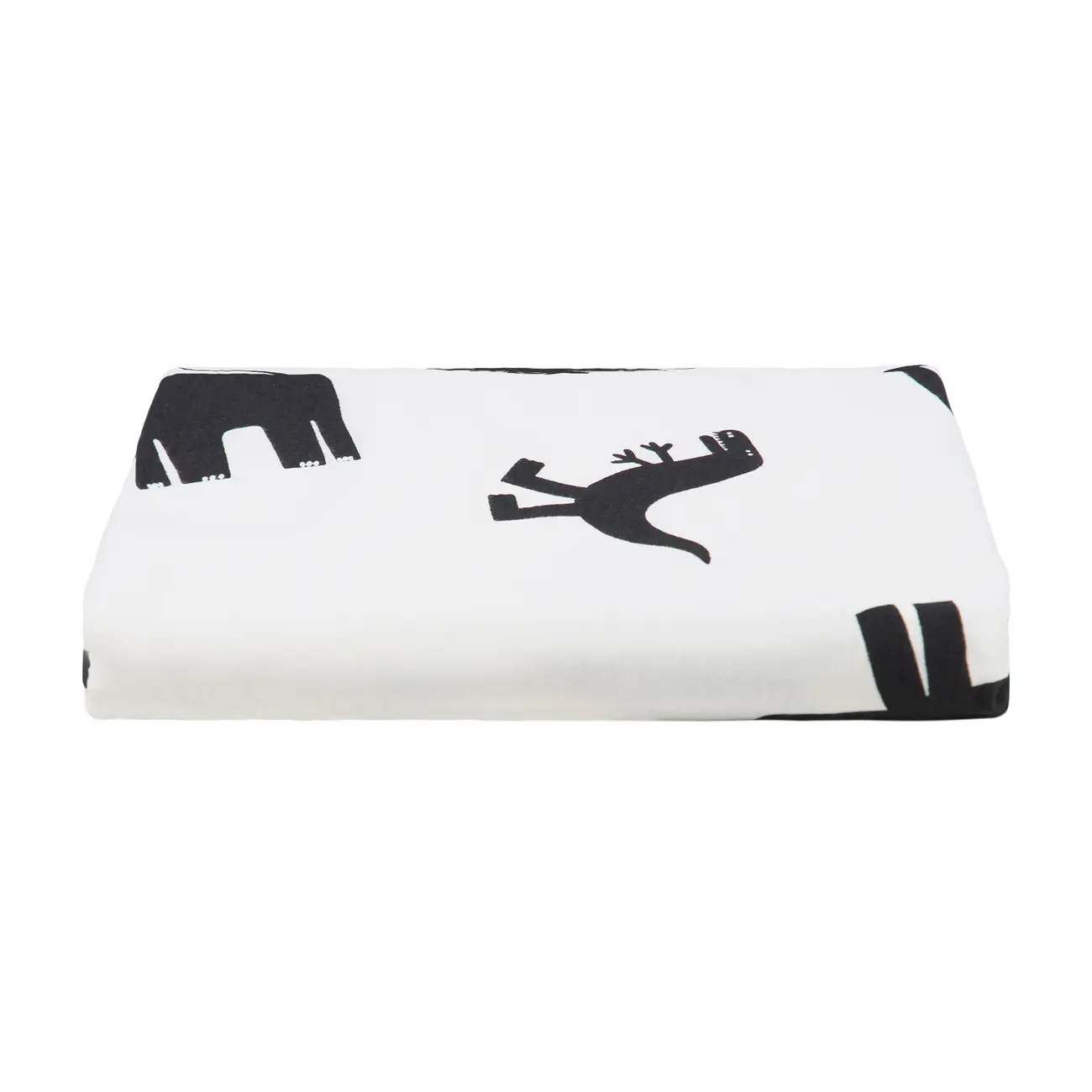 LENÇOL COM ELÁSTICO INFANTIL 78 CM X 1,62 M X 18 CM BENTOSSAURO DINOS - OFF WHITE/PRETO - Foto 1