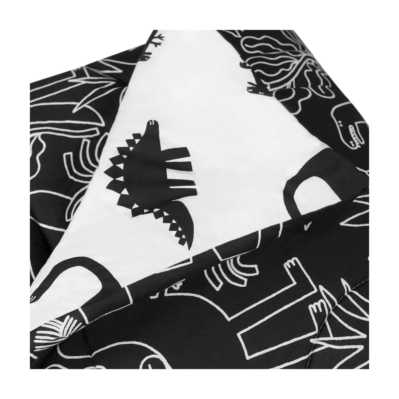 EDREDOM DE SOLTEIRO 1,60 M X 2,40 M BENTOSSAURO - OFF WHITE/PRETO - Foto 2