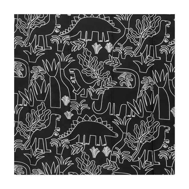 EDREDOM DE SOLTEIRO 1,60 M X 2,40 M BENTOSSAURO - OFF WHITE/PRETO - Foto 5