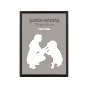 PORTA- RETRATO 13 CM X 18 CM MINIMALIST - PRETO - Foto 1